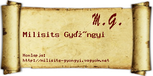 Milisits Gyöngyi névjegykártya