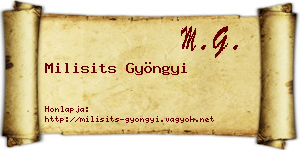 Milisits Gyöngyi névjegykártya
